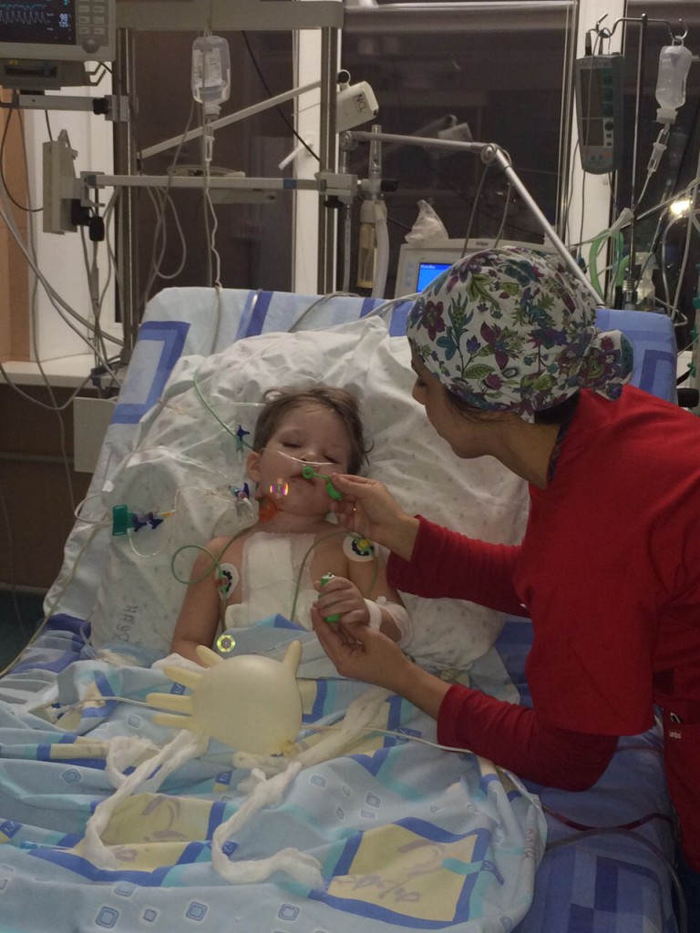 Nurse and child with Bubbles