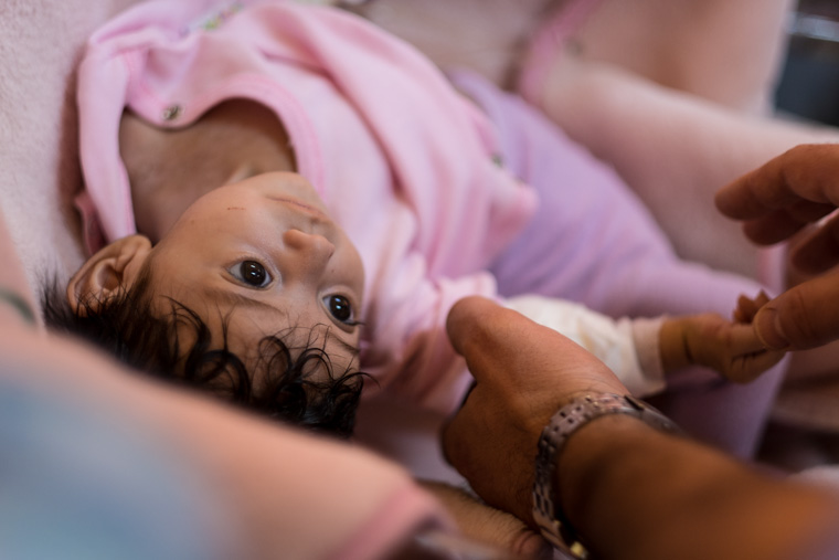 Cute baby in the children's ward