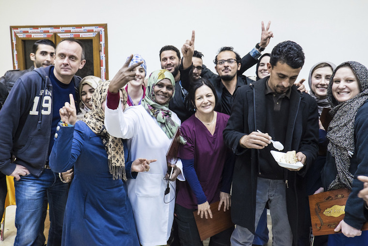 The Novick Cardiac Alliance team celebrating after a successful mission